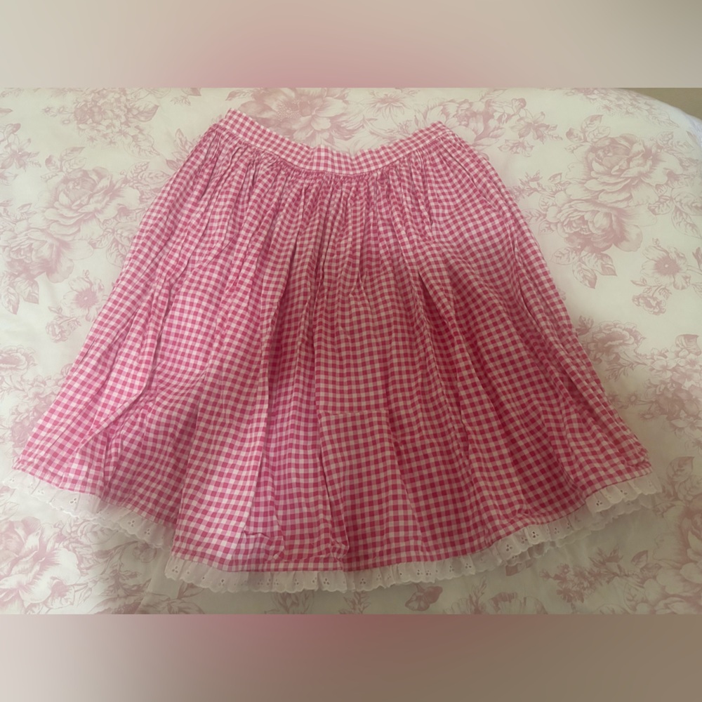 Vixen by Micheline Pitt Pink Gingham Bardot Beauty Swing Skirt